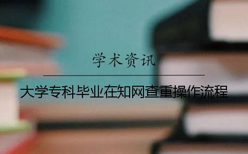大学专科毕业在知网查重操作流程