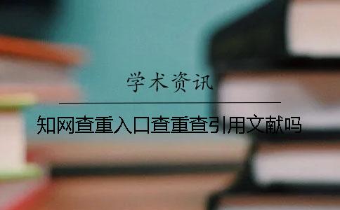 知网查重入口查重查引用文献吗