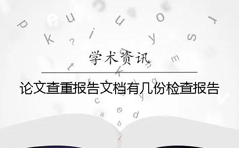 论文查重报告文档有几份检查报告