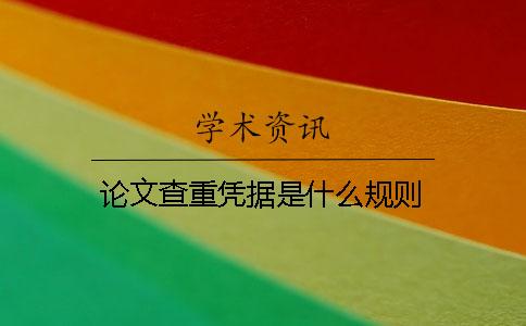论文查重凭据是什么规则