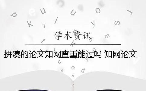 拼凑的论文学术查重能过吗 学术论文查重一篇大概要多少时间