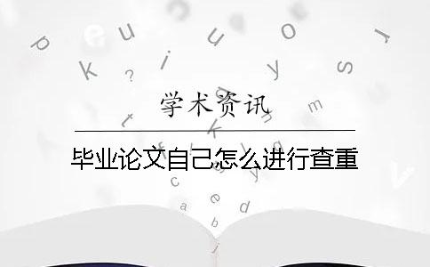 毕业论文自己怎么进行查重