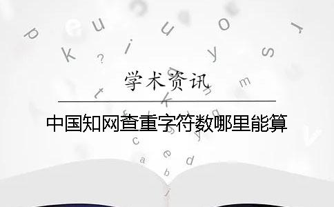 中国学术查重字符数哪里能算