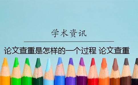 论文查重是怎样的一个过程？ 论文查重结果出来