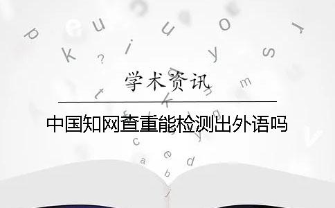 中国学术查重能检测出外语吗