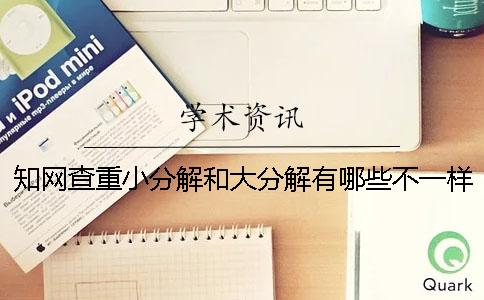 知网查重小分解和大分解有哪些不一样？