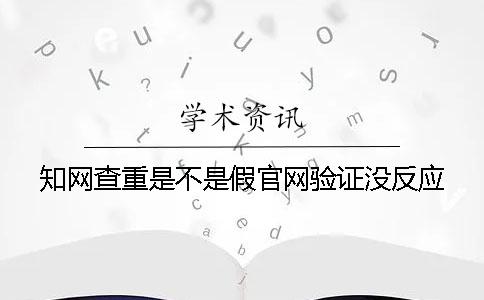 知网查重是不是假官网验证没反应