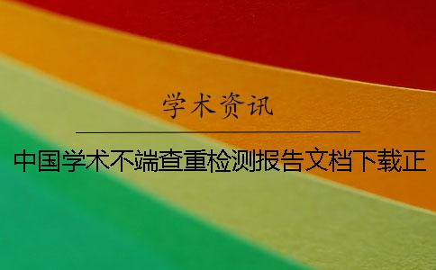 中国学术不端查重检测报告文档下载正品鉴别