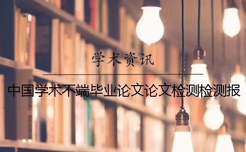 中国学术不端毕业论文论文检测检测报告总共有几份？