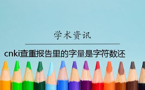 cnki查重报告里的字量是字符数还是字量