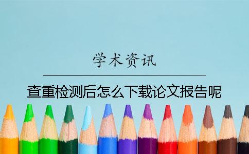查重检测后怎么下载论文报告呢？