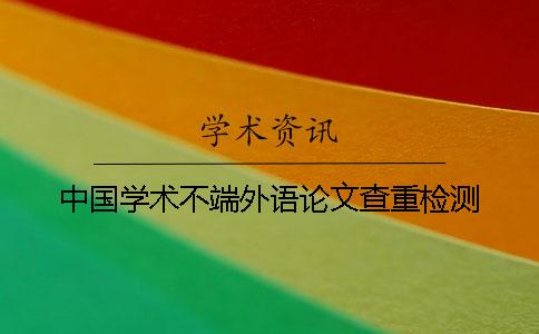 中国学术不端外语论文查重检测