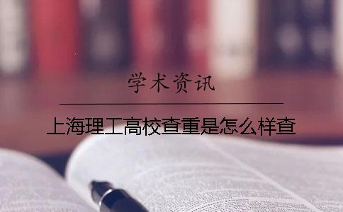上海理工高校查重是怎么样查
