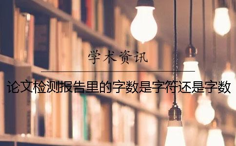 论文检测报告里的字数是字符还是字数