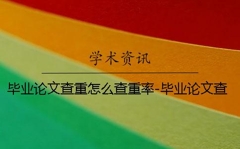 毕业论文查重怎么查重率-毕业论文查重怎么查重