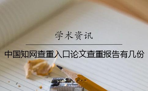 中国学术查重入口论文查重报告有几份
